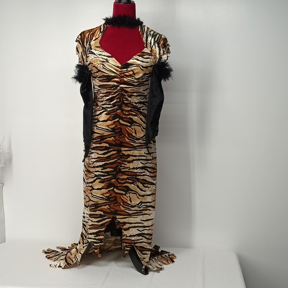 Rubi's tiger adult costume women's 8 - 10 animal tiger forest cat jungle - Picture 2 of 10